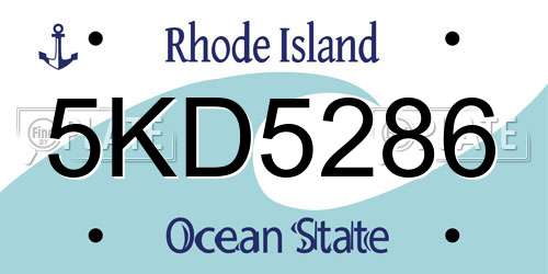 5KD5286 Rhode Island License Plate