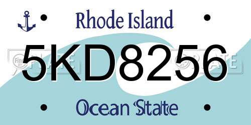 5KD8256 Rhode Island License Plate