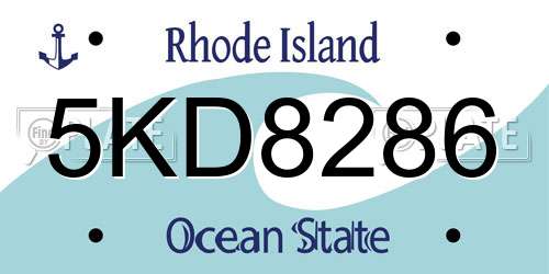 5KD8286 Rhode Island License Plate