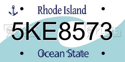 5KE8573 Rhode Island License Plate