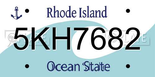 5KH7682 Rhode Island License Plate