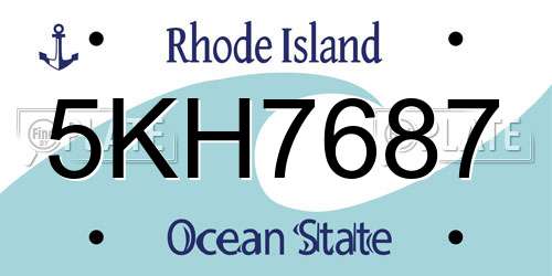 5KH7687 Rhode Island License Plate