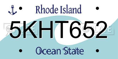 5KHT652 Rhode Island License Plate
