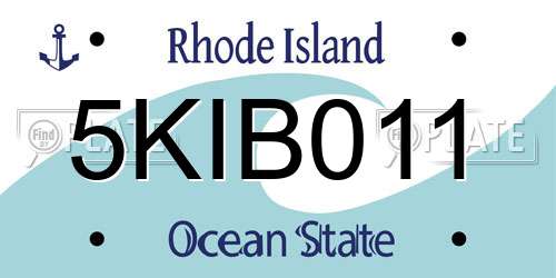 5KIB011 Rhode Island License Plate