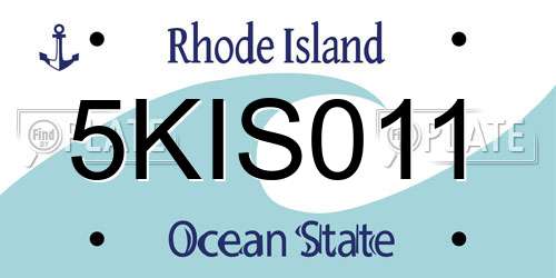 5KIS011 Rhode Island License Plate