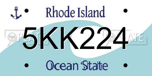 5KK224 Rhode Island License Plate