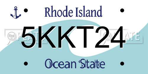 5KKT24 Rhode Island License Plate