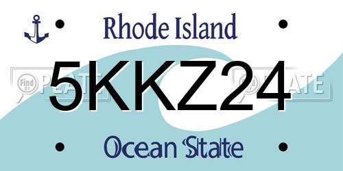 5KKZ24 Rhode Island License Plate