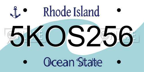 5KOS256 Rhode Island License Plate