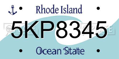 5KP8345 Rhode Island License Plate