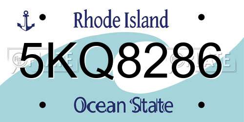 5KQ8286 Rhode Island License Plate