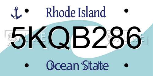 5KQB286 Rhode Island License Plate