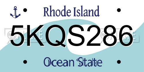 5KQS286 Rhode Island License Plate