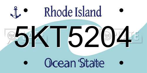 5KT5204 Rhode Island License Plate