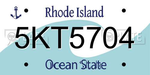 5KT5704 Rhode Island License Plate