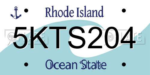 5KTS204 Rhode Island License Plate