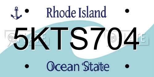 5KTS704 Rhode Island License Plate