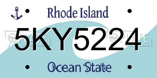 5KY5224 Rhode Island License Plate