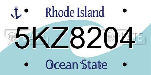 5KZ8204 Rhode Island License Plate