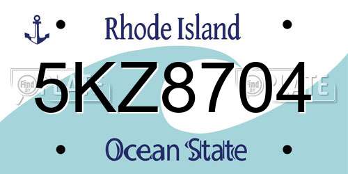 5KZ8704 Rhode Island License Plate