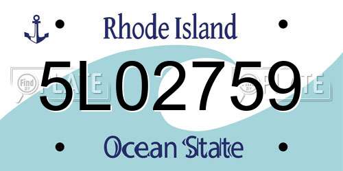 5L02759 Rhode Island License Plate
