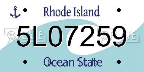 5L07259 Rhode Island License Plate