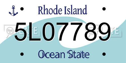 5L07789 Rhode Island License Plate