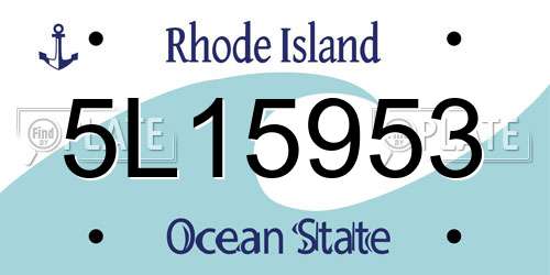 5L15953 Rhode Island License Plate