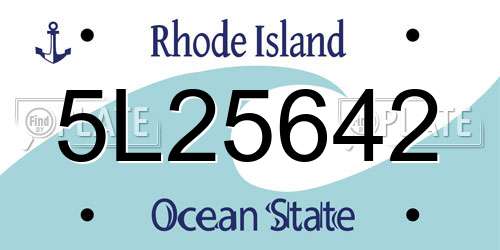 5L25642 Rhode Island License Plate
