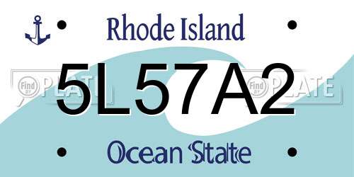 5L57A2 Rhode Island License Plate