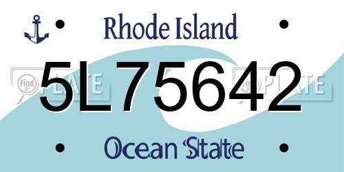 5L75642 Rhode Island License Plate