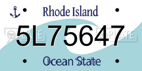 5L75647 Rhode Island License Plate
