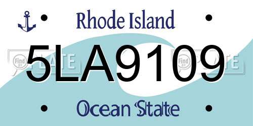 5LA9109 Rhode Island License Plate