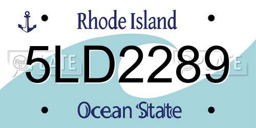 5LD2289 Rhode Island License Plate