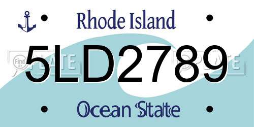 5LD2789 Rhode Island License Plate