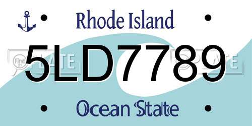 5LD7789 Rhode Island License Plate