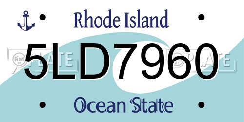5LD7960 Rhode Island License Plate