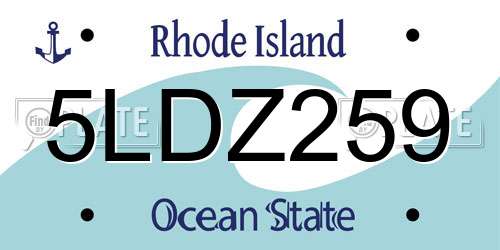 5LDZ259 Rhode Island License Plate