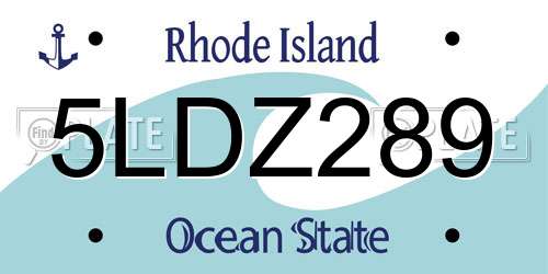 5LDZ289 Rhode Island License Plate