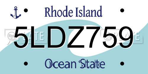 5LDZ759 Rhode Island License Plate