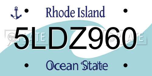 5LDZ960 Rhode Island License Plate