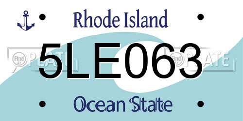 5LE063 Rhode Island License Plate