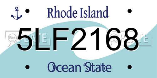 5LF2168 Rhode Island License Plate