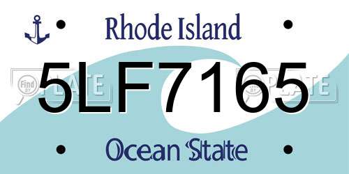 5LF7165 Rhode Island License Plate