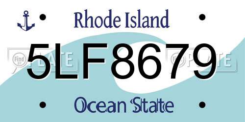 5LF8679 Rhode Island License Plate
