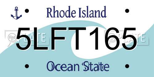 5LFT165 Rhode Island License Plate