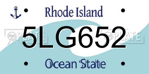 5LG652 Rhode Island License Plate