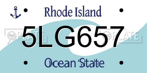5LG657 Rhode Island License Plate