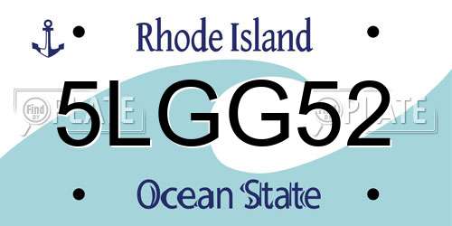 5LGG52 Rhode Island License Plate