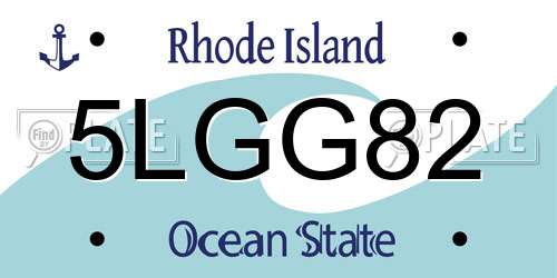 5LGG82 Rhode Island License Plate